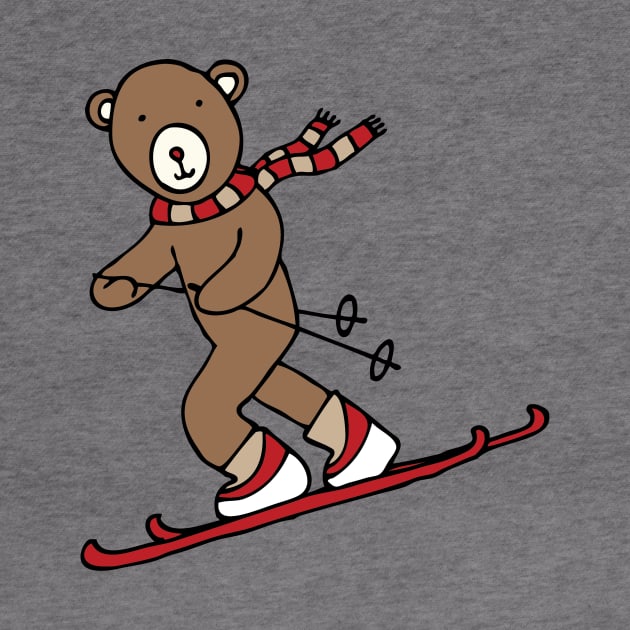 Skiing Bear -  A happy chap by Cecca Designs by Cecca